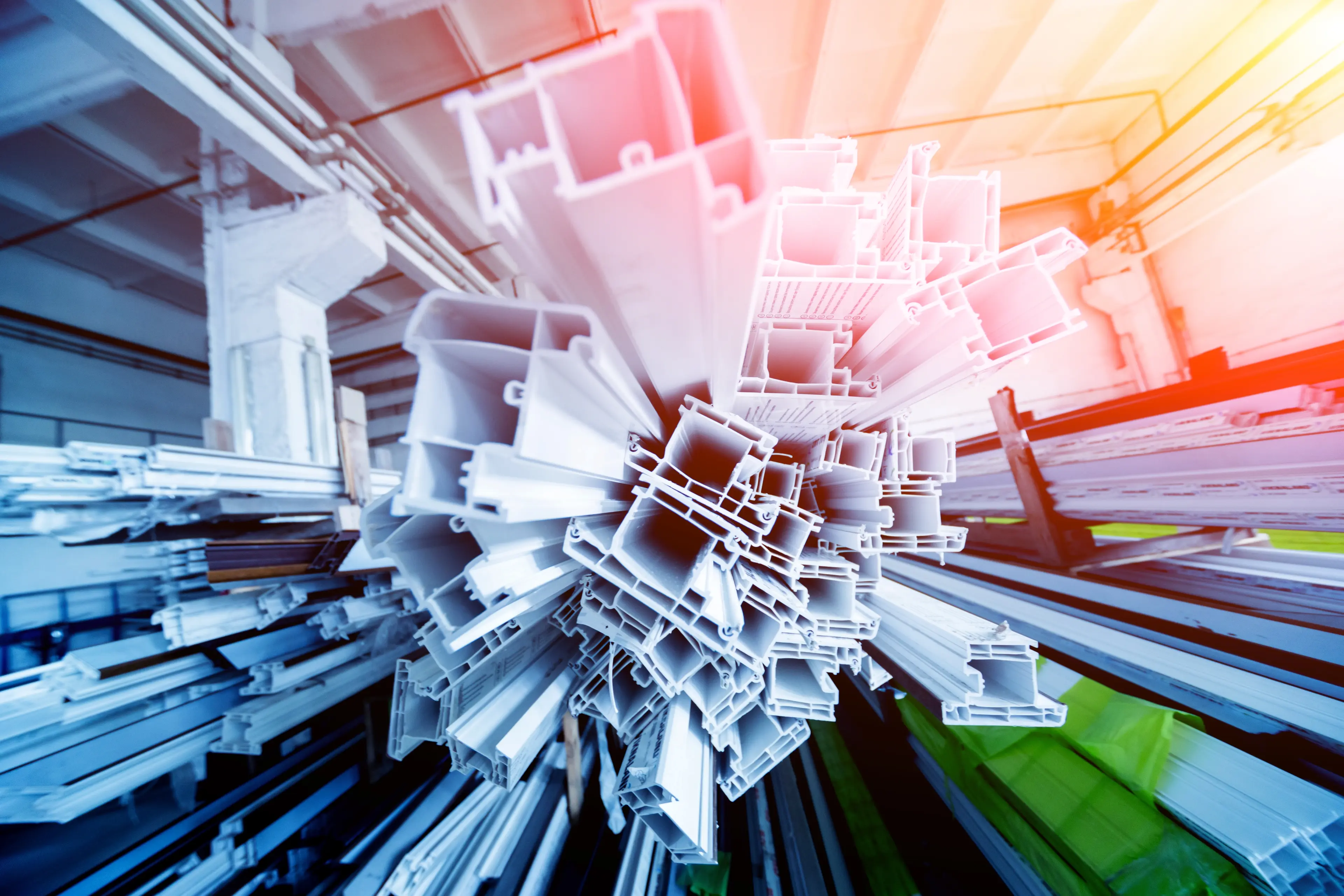 3D image of a plastic window profile