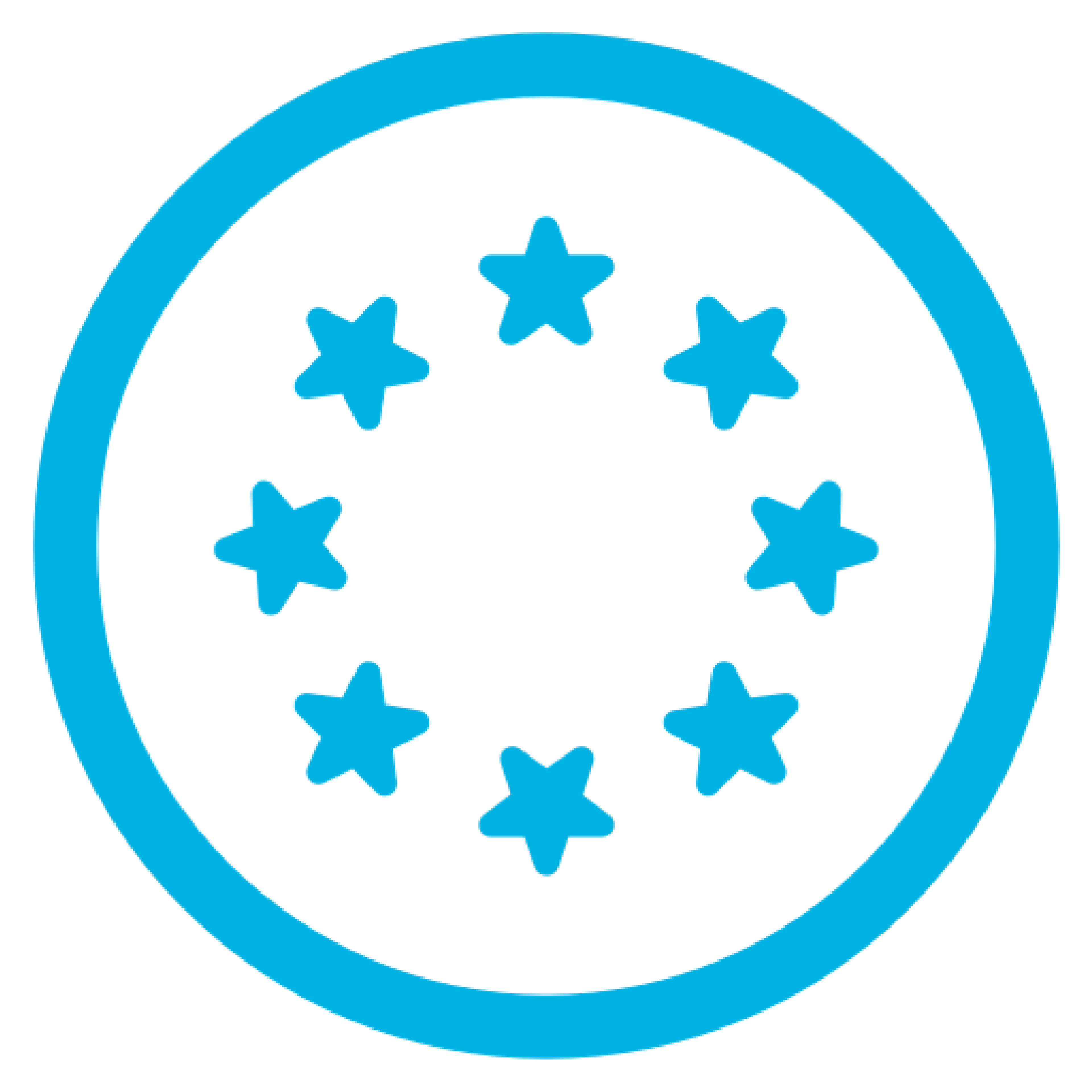 Blue icon showing EU symbol