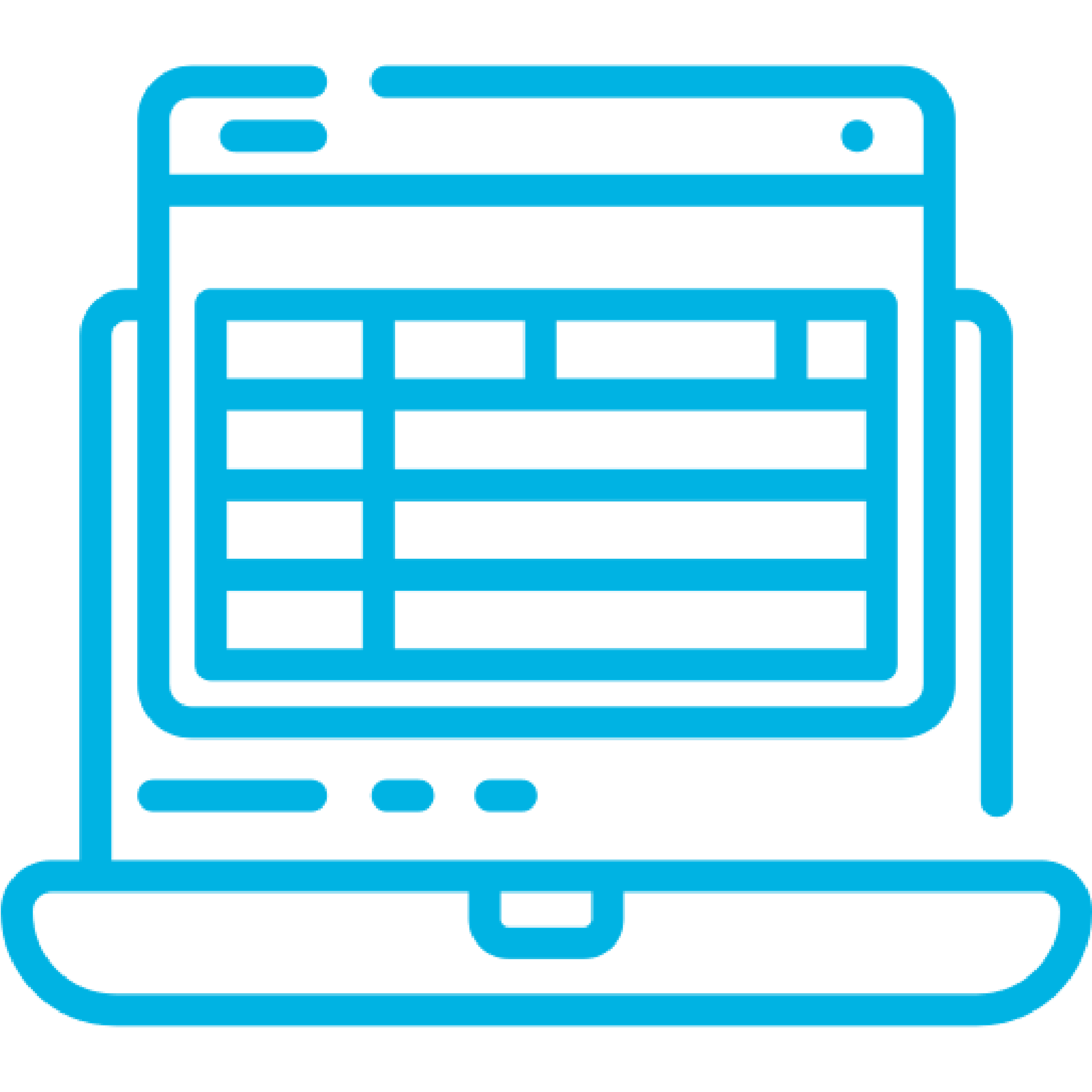 Icon showing laptop with spreadsheet